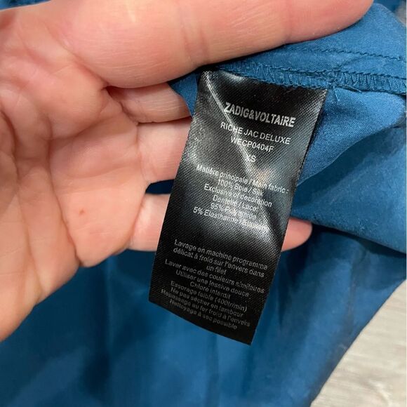 Zadig & Voltaire Dresses Blue Star Print Lace Trim Mini Dress Silk - Picture 5 of 10